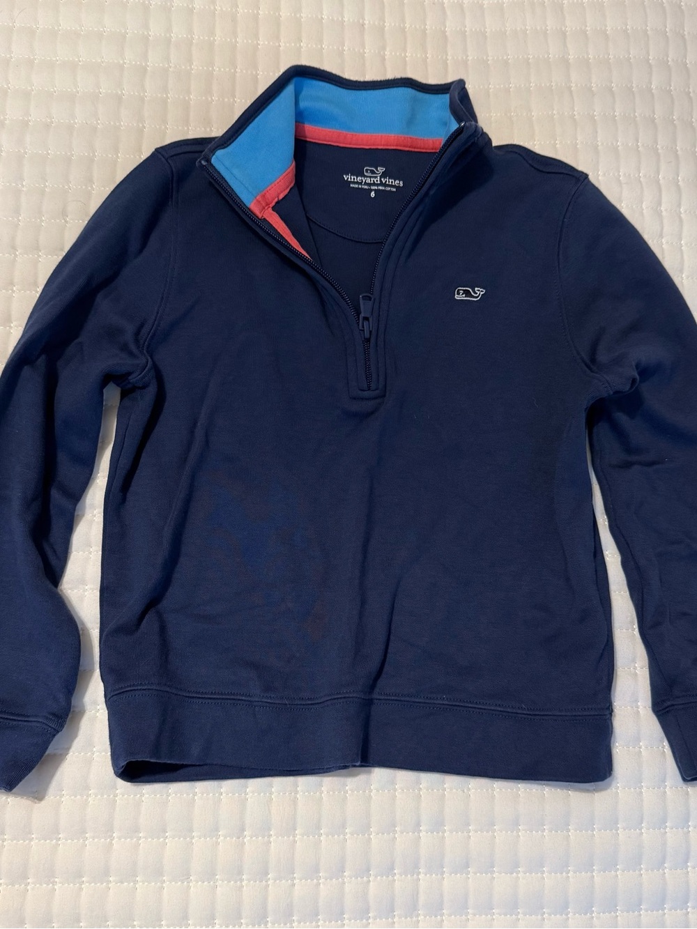 Vineyard Vines Navy Quarter-Zip Sweater Boys Size 6